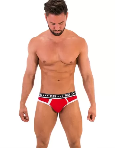 Lenjerie chilot rosu premium - Premium Red White Cotton Brief - Push