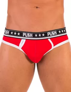 Lenjerie chilot rosu premium - Premium Red White Cotton Brief - Push 2