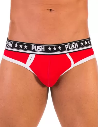 Lenjerie chilot rosu premium - Premium Red White Cotton Brief - Push