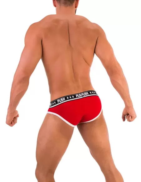 Lenjerie chilot rosu premium - Premium Red White Cotton Brief - Push