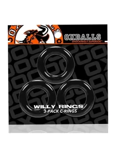Set 3 inele penis elastice carnoase silicon TPR - Willy Rings 3 pack -  Oxballs - BlackFetish - BDSM Sex Shop 2
