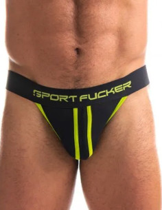 Lenjerie suspensor sportiv - Jersey Jock Black Black - Sport Fucker