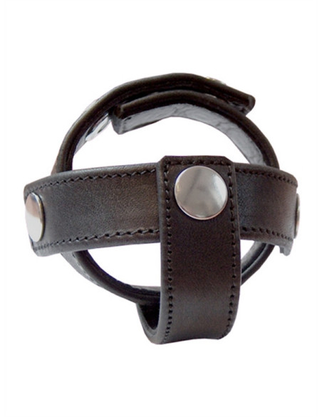 Inel cockring separatie testicole piele natural neagra - Cock And Ball Box Plain - MisterB