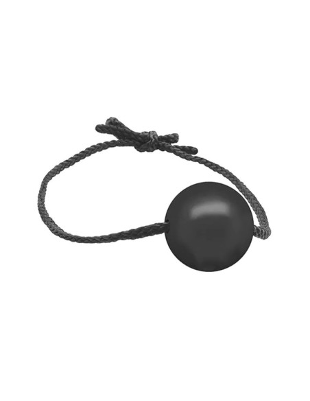 Calus silicon fetish BDSM - Gag With Leather Strings Silicone Ball 40 mm Black - Black Label