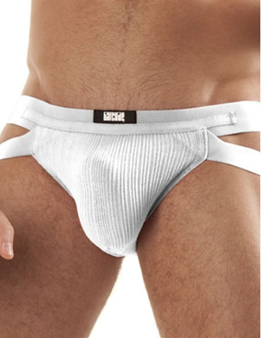 Lenjerie suspensor sportiv - Anton Swim Jockstrap White - Barcode
