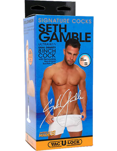 Dildo realist silicon TPE Ultraskyn Vac U Lock 20.3 x 3.8 cm ventuza star porno - Seth Gamble 8 inch - Doc Johnson