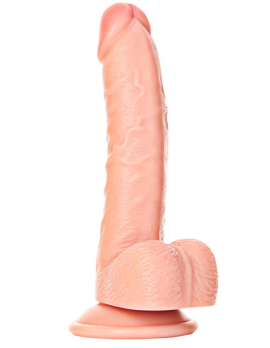 Dildo usor curbat vinil 20 x 3.7 cm ventuza - Dildo 7 Inch Curved Ultra Skin - RealRock