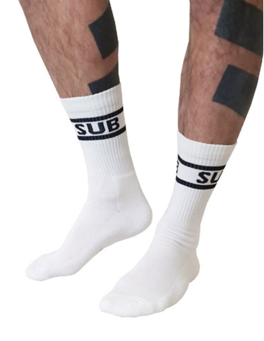 Sosete fetish sclav BDSM - Crew Socks Sub White - MisterB